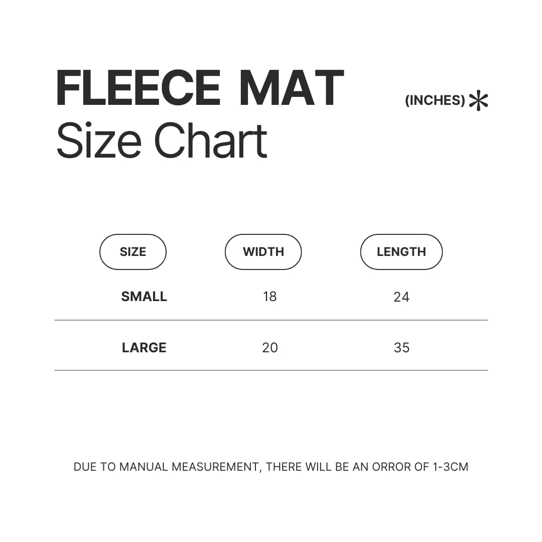 Fleece Mat Size Chart - Apothecary Diaries Store